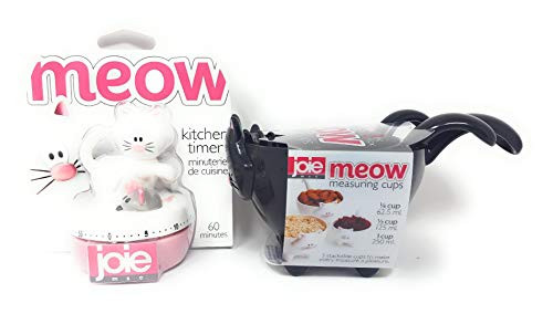 Joie Meow Kitchen Time Bundle with Joie Meow Measuring Cups - 3pc Assorted Color