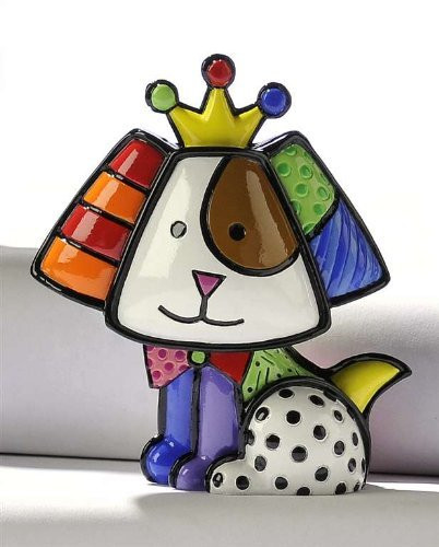 Romero Britto Mini Dog with Crown Royalty by Giftcraft