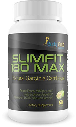Slimfit 180 Max - Natural Garcinia Cambogia - Garcinia Cambogia Weight Loss - Pure Garcinia Cambogia to Help You Control Your Appetite - Burn Fat - Lose Weight with This Weight Loss Secret Gone Viral