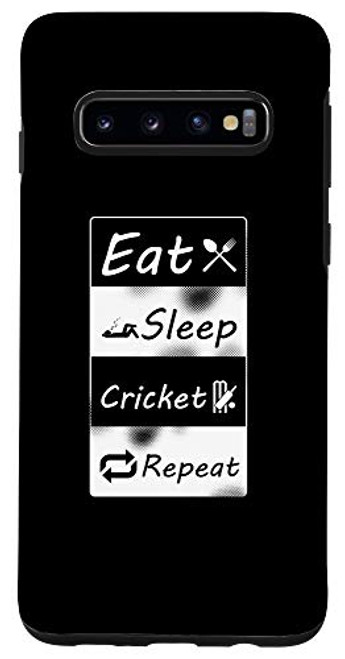 Galaxy S10 Eat Sleep Cricket Repeat Funny Cricket Case Galaxy S10 Eat Sleep Cricket Repeat Funny Cricket Case