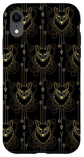 iPhone XR Tribal Wolf Wolves Head Pattern Case