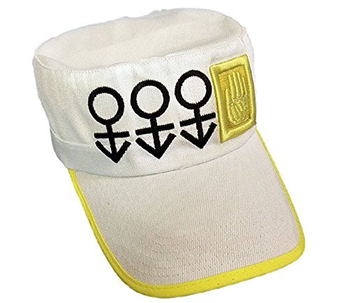 GK-O Anime Jojos Bizarre Adventure Jotaro Kujo Cap Hat Part 4 Diamond is Unbreakable Cosplay Costume White GK-O Anime Jojos Bizarre Adventure Jotaro Kujo Cap Hat Part 4 Diamond is Unbreakable Cosplay Costume White