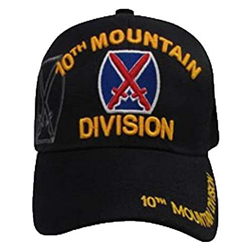 US Warriors Mens U_S_ Army 10th Mountain Division Baseball Hat One Size Black