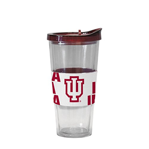 Boelter Brands NCAA Indiana Hoosiers Bold Slider Top Tumbler with Neoprene Sleeve, 22-ounce