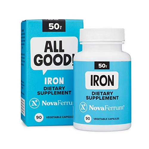 NovaFerrum 50 Iron Supplement 50 mg of Iron per capsule Gluten-Free Vegan 90 capsules NovaFerrum 50 Iron Supplement 50 mg of Iron per capsule Gluten-Free Vegan 90 capsules