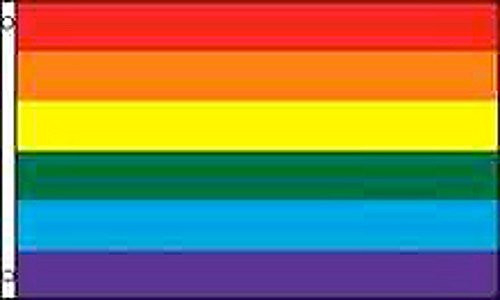 Quality Standard Flags Rainbow Polyester Flag, 3 by 5'