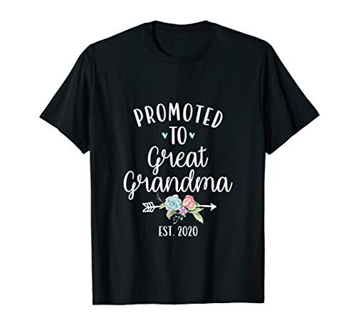 Promoted To Great Grandma 2020 T-Shirt Pregnancy Reveal Tee