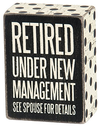Primitives by Kathy Polka Dot Trimmed Box Sign 4 x 3-Inches New Management