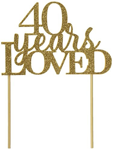 All About Details Gold 40-Years-Loved Cake Topper