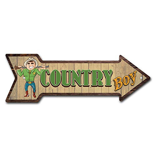 SignMission Country Boy Arrow Plastic Sign 30 Wide