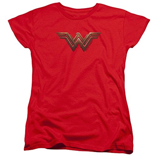 Wonder Woman Movie Logo DC Comics Womens T Shirt   Stickers Medium Red