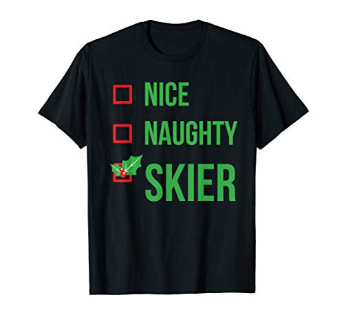 Skier Funny Pajama Christmas Gift T-Shirt