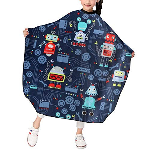 Hair Cutting Cape for Kids Navy Robot Water Resistant Salon Cape Kids Haircut Cape - Barber Cape Hair Cutting Cape for Kids Navy Robot Water Resistant Salon Cape Kids Haircut Cape - Barber Cape