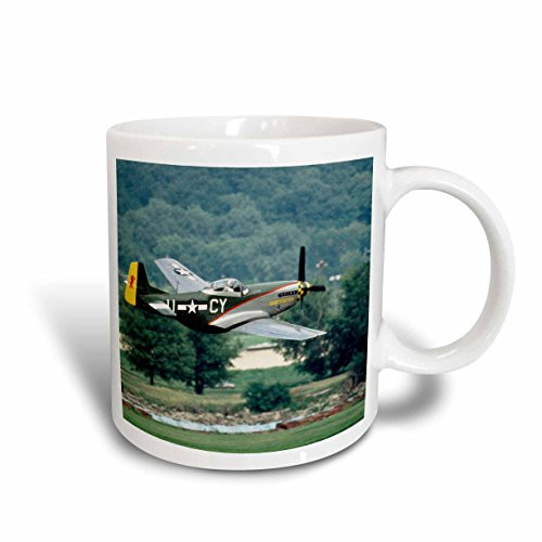 3dRose 91303_5"North American P-51 D Mustang, War plane-US24 BFR0082-Bernard Friel" Two Tone Mug 11 oz Red/White 3dRose 91303_5"North American P-51 D Mustang, War plane-US24 BFR0082-Bernard Friel" Two Tone Mug 11 oz Red/White