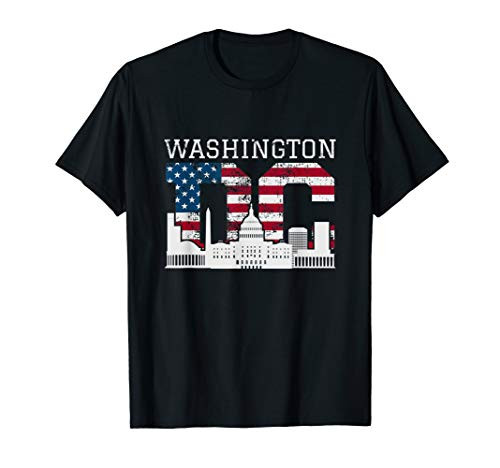 Washington DC Capitol Hill USA Flag Souvenir T-Shirt