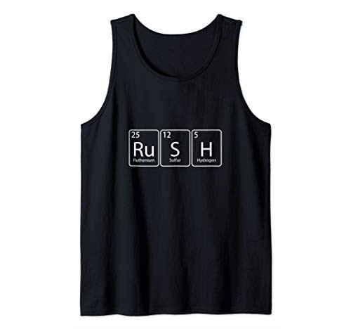 Rush Ru-S-H Periodic Tee Table Element Chemistry Gift Tank Top