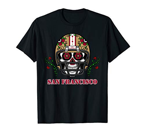 San Francisco Football Helmet Sugar Skull Day Of The Dead T-Shirt