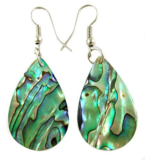 Iridescent Natural Abalone Earrings Teardrop Dangle Paua Shell Handmade Women Jewelry BA196 Iridescent Natural Abalone Earrings Teardrop Dangle Paua Shell Handmade Women Jewelry BA196