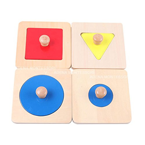Adena Montessori Single Shape Puzzles Toddler Materials Educational Tools Preschool Early Montessori Toys for Toddlers