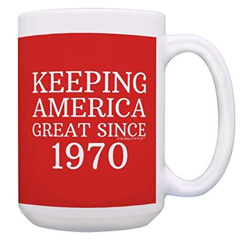 Turning 50 Birthday Mug Keeping America Great Since 1970 Birthday Gift 15-oz Coffee Mug Tea Cup Red