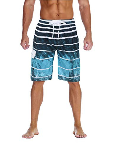 Unitop Mens Swim Trunks Quick Dry with Lining Lake Blue 36