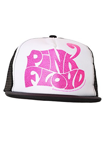 Pink Floyd Pink Glitter Logo Mesh Back Flatbill Trucker hat Standard