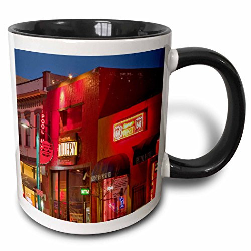3dRose mug_92571_4 "Route 66, Central Avenue, Albuquerque, New Mexico - US32 CHA0006 - Chuck Haney" Two Tone Mug, 11 oz, Black/White