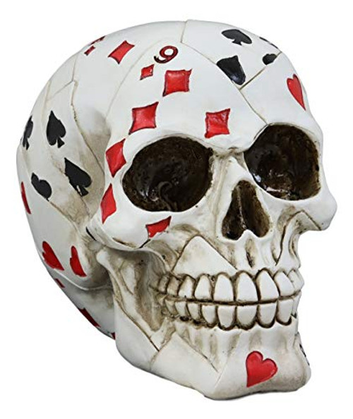 Ebros Gift Gambling Poker Cards Casino Royale Skull Figurine Halloween Sugar Skulls Ossuary Macabre Collectible Sculpture Skeleton Head Cranium Skulls Decor Desktop Table Or Shelf Decorative Ebros Gift Gambling Poker Cards Casino Royale Skull Figurine Halloween Sugar Skulls Ossuary Macabre Collectible Sculpture Skeleton Head Cranium Skulls Decor Desktop Table Or Shelf Decorative
