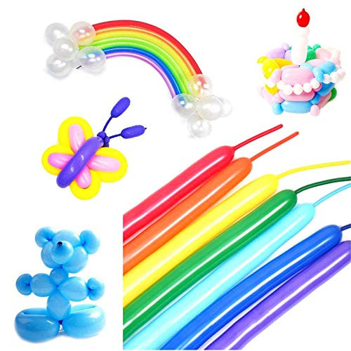Latex Twisting Balloons 100PCS Animal Magic Long Balloons Assorted Color for Animal Shape Party Clowns Wedding Decoration Party Supplies 100 Pack