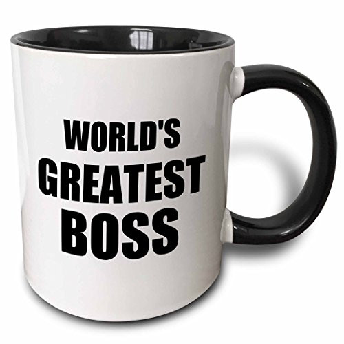 3dRose mug_194445_4 Worlds Greatest Boss. black text. great design for the best boss ever - Two Tone Black Mug, 11oz 3dRose mug_194445_4 Worlds Greatest Boss. black text. great design for the best boss ever - Two Tone Black Mug, 11oz