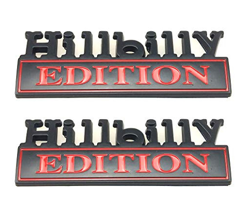 2pcs Hillbilly Edition Emblems 3D Letter Badge Sticker Decal for GMC Chevy Car Truck Black Red 2pcs Hillbilly Edition Emblems 3D Letter Badge Sticker Decal for GMC Chevy Car Truck Black Red