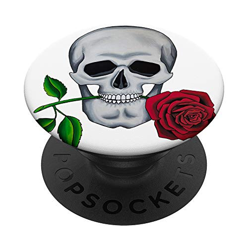 Red Rose Skull Head Face PopSockets Grip and Stand for Phones and Tablets Red Rose Skull Head Face PopSockets Grip and Stand for Phones and Tablets