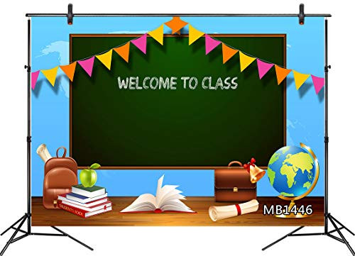 LB 7x5ft Online Teaching Backdrop Welcome Back to School Photography Background Classroom Blackboard Books Tellurion Student Teacher Video Portraits Photo Shoot Props LB 7x5ft Online Teaching Backdrop Welcome Back to School Photography Background Classroom Blackboard Books Tellurion Student Teacher Video Portraits Photo Shoot Props