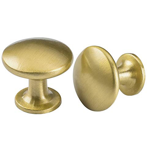 goldenwarm 10Pack Antique Drawer Dresser Knobs Gold Kitchen Cabinet Knobs -LS6050GD Round Cabinet Door Knobs for Cupboard Solid Cabinet Hardware