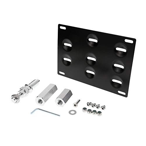 AUXMART License Plate Mount for BMW Front Bumper License Plate Frame Stainless Steel Black