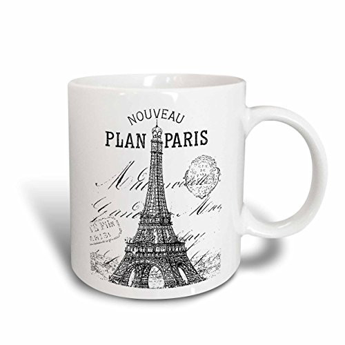 3dRose (mug_110389_5) Nouveau Paris vintage Eiffel tower - Two Tone Red Mug, 11oz