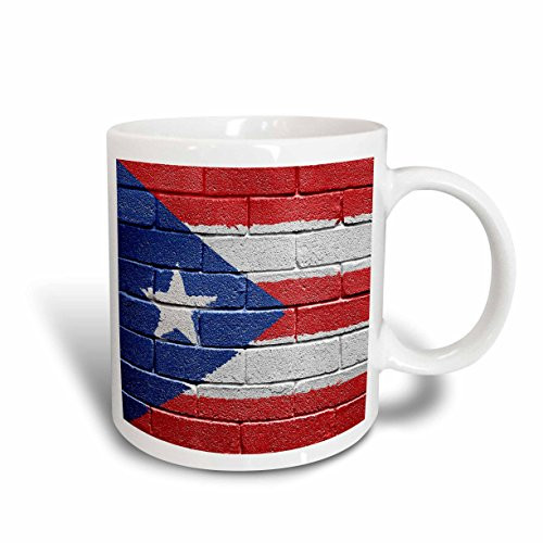 3dRose (mug_156970_5) National flag of Puerto Rico painted onto a brick wall Rican - Two Tone Red Mug, 11oz 3dRose (mug_156970_5) National flag of Puerto Rico painted onto a brick wall Rican - Two Tone Red Mug, 11oz