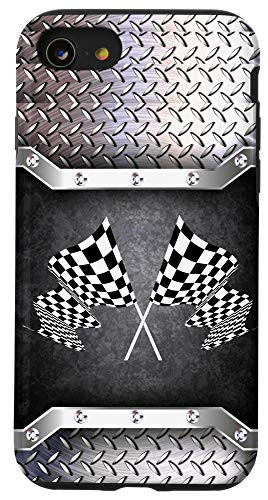 iPhone SE 2020  7  8 Racing Flag Checkerboard Diamond Plate Steel Checkered Flag Case