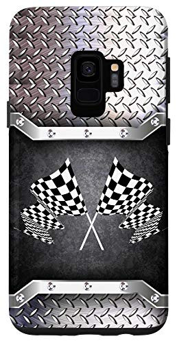 Galaxy S9 Racing Flag Checkerboard Diamond Plate Steel Checkered Flag Case