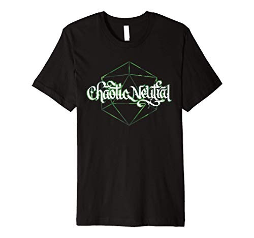 D20 Chaotic Neutral RPG Gamer Calligraphy Premium T-Shirt