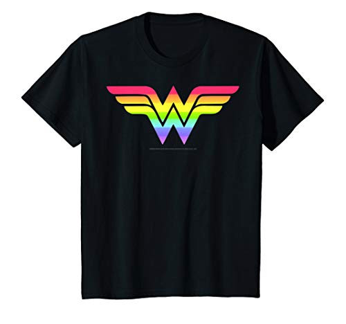 Kids DC Comics Pride Wonder Woman Rainbow Logo T-Shirt