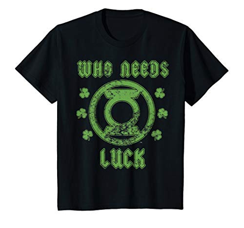 Kids DC Comics St_ Patricks Day Green Lantern Who Needs Luck T-Shirt