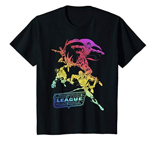 Kids DC Comics Pride Justice League Rainbow Gradient T-Shirt