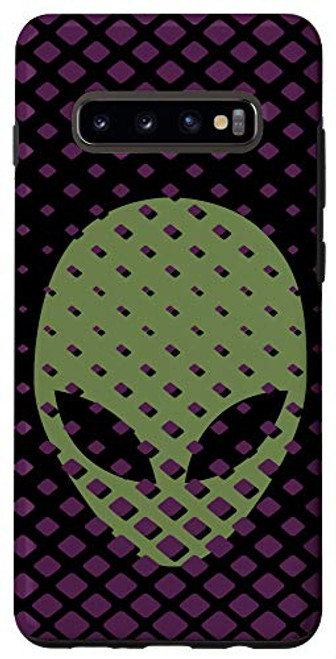 Galaxy S10 Alien Head Purple Black Sci-Fi Outer Space Conspiracy Horror Case