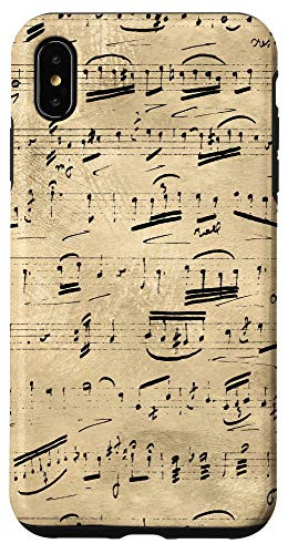 iPhone XS Max SHEET MUSIC MUSICIAN MUSIC NOTES PHONE CASE RUSTIC NEUTRAL Case