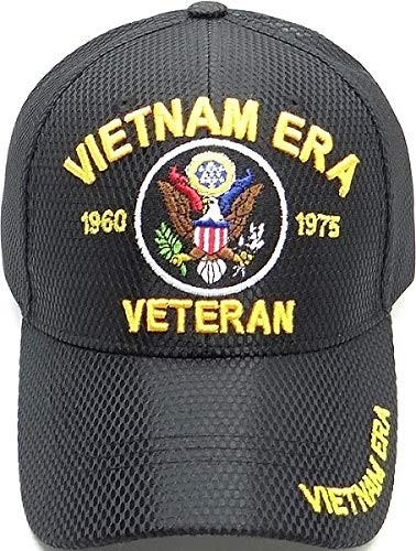 Vietnam Era Veteran Jersey Mesh Mens Cap Black - Adjustable