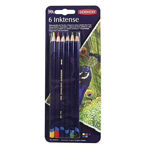 Derwent Colored Pencils, Inktense Ink Pencils, Drawing, Art, Pack, 6 Count (0700927)