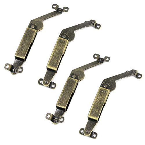 Tulead Lid Support Hinges Iron Spring Loaded Lid Support Box Cabinet Support Bracket 2 SetsLeftRight with Mounting Screws
