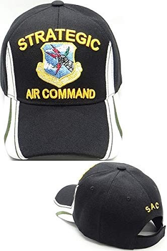 Strategic Air Command Edge Design Mens Cap Black - Adjustable