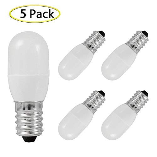 C7 Refrigerator Bulb C7 led Night Light Bulb E12 Base Mini 1Watt Warm White 3000K 120V 10Watt Incandescent Bulbs Equivalent (5-Pack)